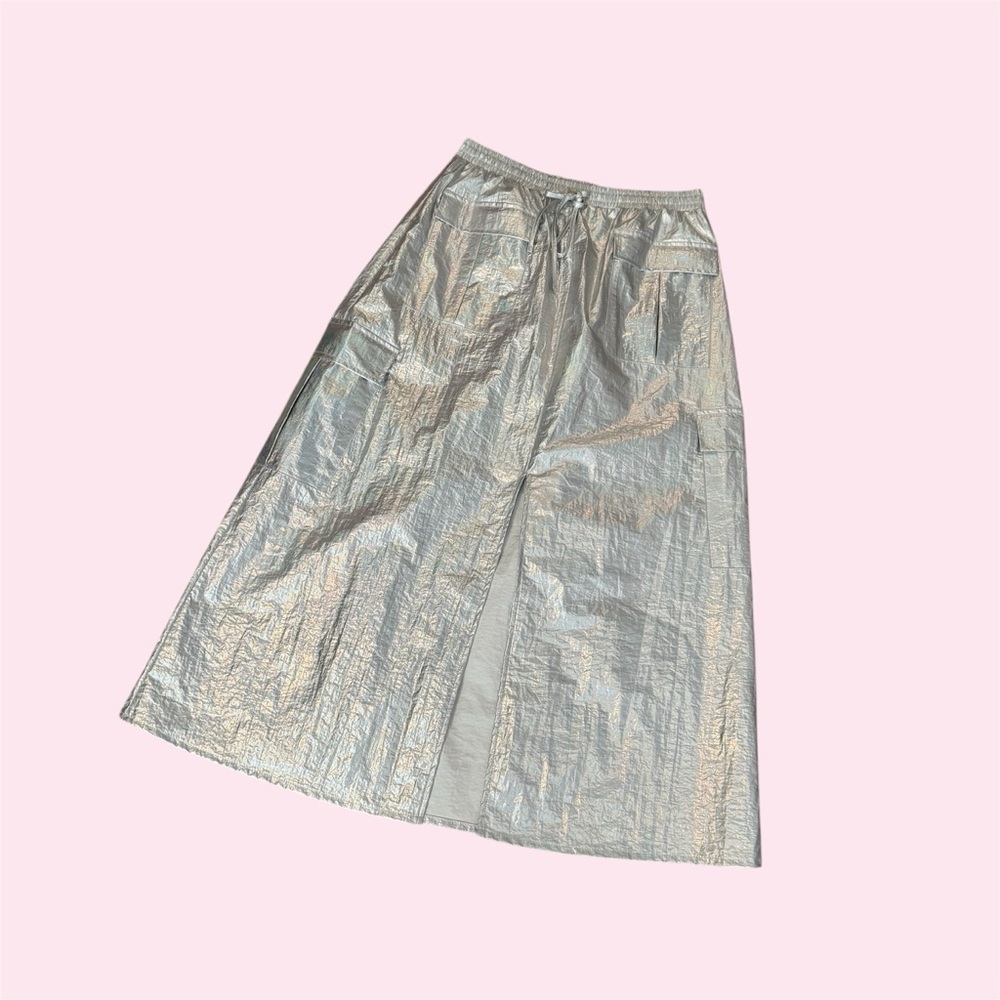 Metallic Silver Skirt
